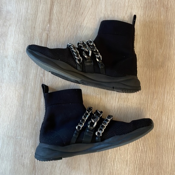 Balmain Socks Chain Link Sneakers In Black/Silver - 38 - Picture 6 of 9